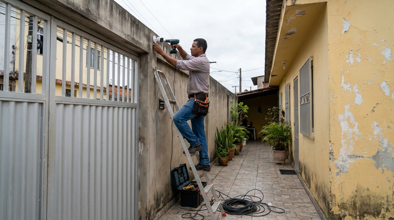 Passagem de cabeamento em Divinópolis‑MG